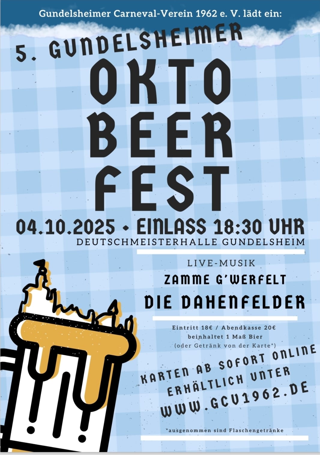 Einladung zum 5. Gundelsheimer Oktobeerfest am 4. Oktober 2025 18:30 Uhr